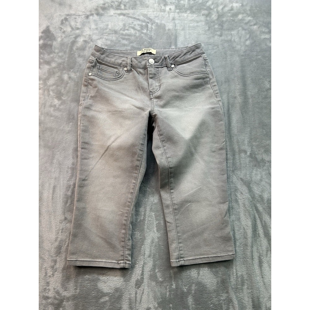 D. Jeans Denim Capris Stretch‎ Womens Sz 8P Grey Summer Short Faded Cute Ladies